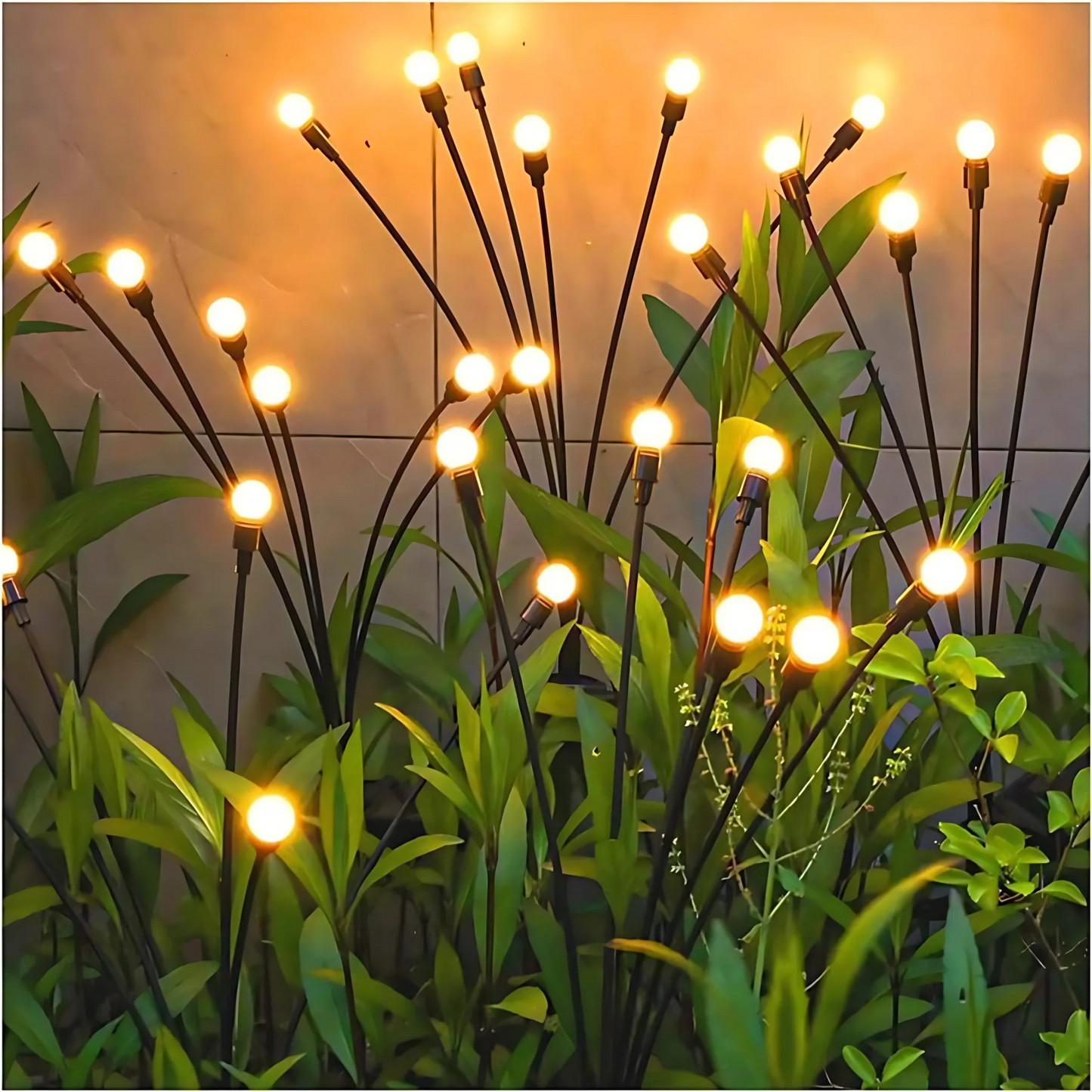 Pack of 2 GLOWSPACE Solar Powered Firefly Lights Waterproof, Solar Starburst Swaying Lights