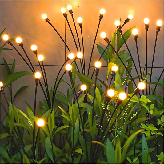 Pack of 2 GLOWSPACE Solar Powered Firefly Lights Waterproof, Solar Starburst Swaying Lights