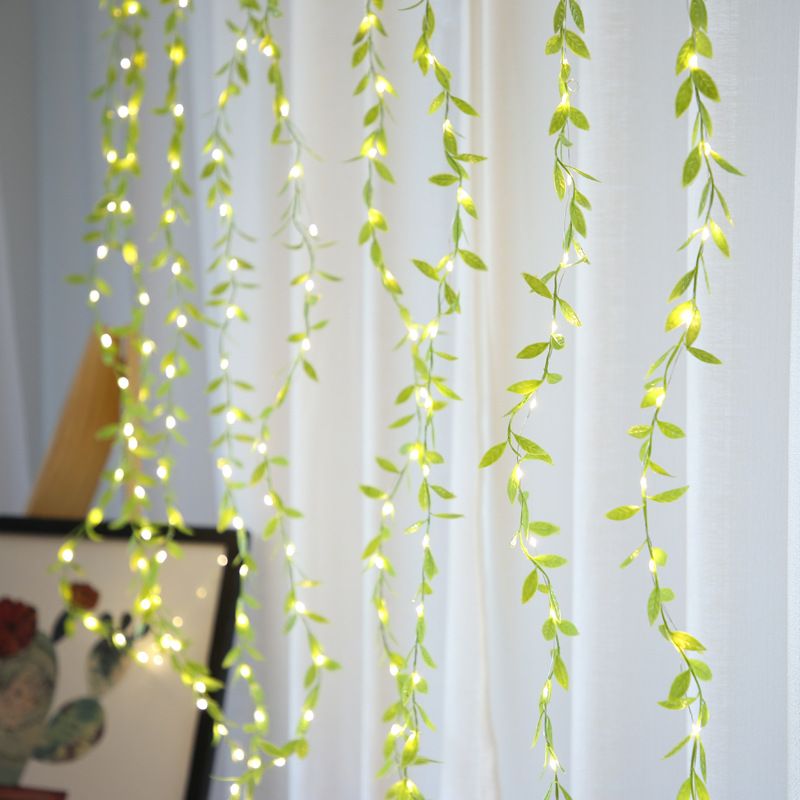 GLOWSPACE  Artificial Leaf Curtain LED String Light