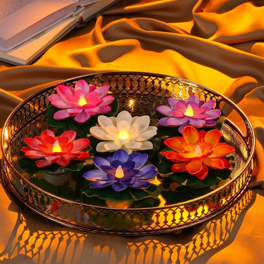 Set of 6 Automatic Lotus Sensor Light for Festival Lighting Decoration