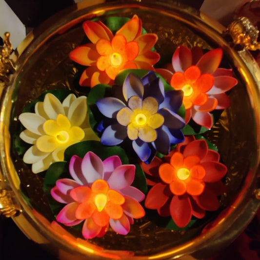 Set of 6 Automatic Lotus Sensor Light for Festival Lighting Decoration