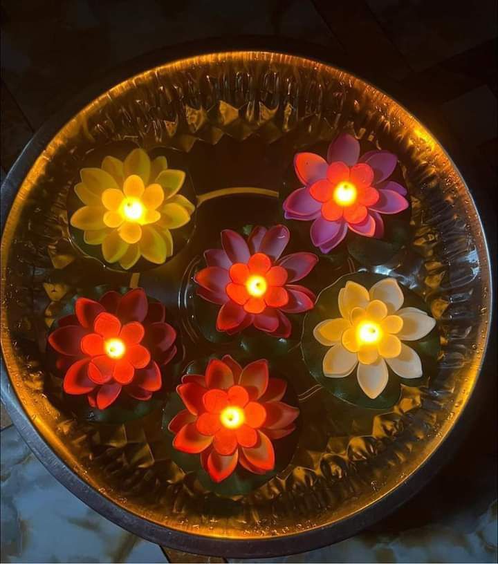 Set of 6 Automatic Lotus Sensor Light for Festival Lighting Decoration