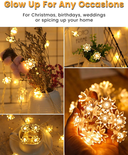 GLOWSPACE 14Led Silicon Flower String Light
